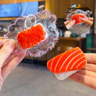 초밥 말랑이 키링 실리콘 스퀴시 스트레스 해소 장난감 가방 열쇠고리