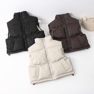 아동 겨울 패딩 조끼 남아 여아 공용 두꺼운 보온 집업 베스트 90-140cm