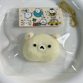 TPR 곰돌이 말랑이 스퀴시 가방 키링 스트레스 해소 촉감 장난감 1개