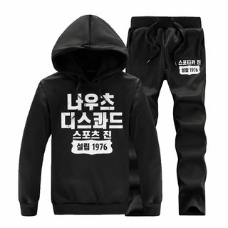 남성 레터링 후드티 트레이닝 세트 봄가을 캐주얼 긴팔 상하복