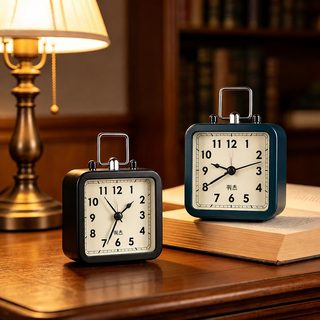 크로스보더 금속 북유럽 작은 알람 심플 디지털 알람 침대 머리 음소거 창