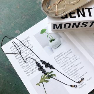붐업 메탈 안경줄 박쥐 펜던트 블랙 안경 체인 개성 장식
