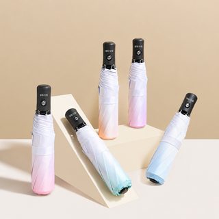 우산 인쇄 가능 로고 검정 접이식 우산 파라솔 자외선 차단 아이디어 귀여운 만화 맑은 우산 겸용