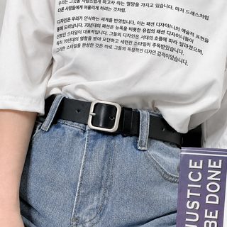 INS 레트로 메탈 사각 버클 벨트 여성 남녀공용 심플 데일리 청바지 코디 허