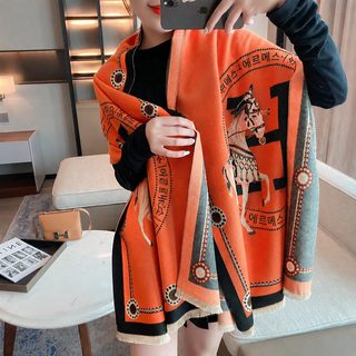 신상 모조 캐시미어 스카프 도매 겨울 백합 보온 목도리 여성 롱 두꺼운 마