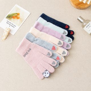 여성 겨울 기모 보온 방한 터치스크린 장갑 프리사이즈 자전거 학생용 귀여