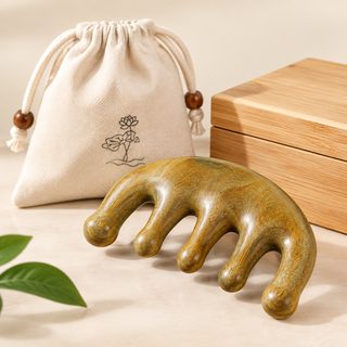 녹단목 빗 경락 나무 빗 두피 머리 마사지 빗 선물 상자 양생 작은 빗 빗 동반 선물