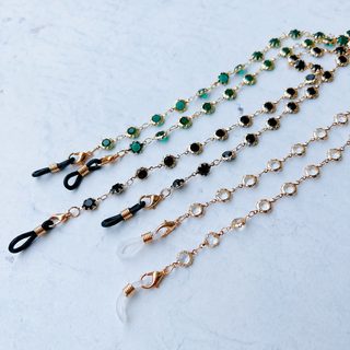 여성 빈티지 크리스탈 진주 안경 체인 선글라스 마스크 스트랩 이어폰 체인