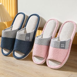 봄 리넨 슬리퍼 가정용 도매 일본계 여름 냉 슬리퍼 커플 실내 가정 면 마