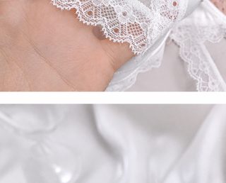 프랑스식 빈티지 단자 흰색 팬티 여성 순수한 레이스 섹시 망사 삼각바지 중 낮은 허리 얇고 부드러운 느낌
