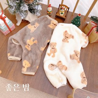 胡三花 강아지 고양이 겨울 양면 플리스 보온 네발 홈웨어 테디 비숑 중소