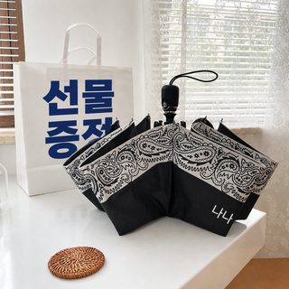현물 도매 캐슈넛 꽃 우산 여자 자외선 차단 자동 양산 맑은 비 양용 접이식 블랙 젤 파라솔 금욕
