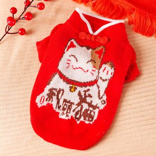 강아지 겨울 니트 스웨터 중소형견 고양이 보온옷 크리스마스 설날 코스튬