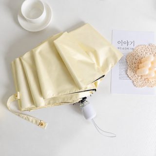 현물 도매 ins 모란디색 크림 자동우산 맑은 비 겸용 자외선 차단 접기 차양 블랙 젤 빈티지