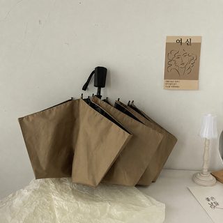 현물 기질금_청심과욕류 파라솔 수동 맑은 우산 겸용 빈티지 접기 파라솔