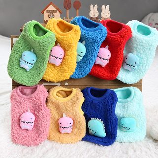 Petstyle 아기 공룡 젖개 옷 보온면 강아지 강아지 고양이 옷 신생 고양이 장난감