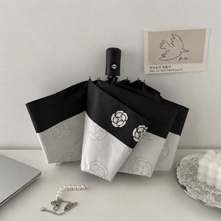 Haru 빈티지 소향풍 ins 전자동 맑은 우산 겸용 프랑스식 접이식 파라솔 자외
