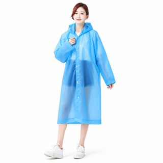 성인용 PEVA 투명 우비 두꺼운 롱 전신 방수 우의 여행 캠핑 폭우 대비