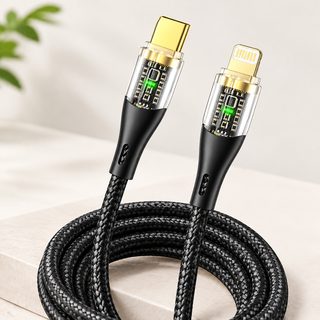 120W 고속충전 LED 나일론 케이블 아이폰 라이트닝 USB C타입 화웨이 6A PD 충전
