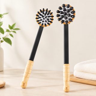 손잡이식 둥근 머리 등 두드리기 마사지 망치 경락 마사지 방망이 두드리기