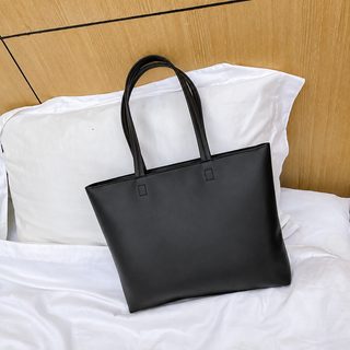 여성 대용량 토트백 심플 데일리 통근용 지퍼 숄더백