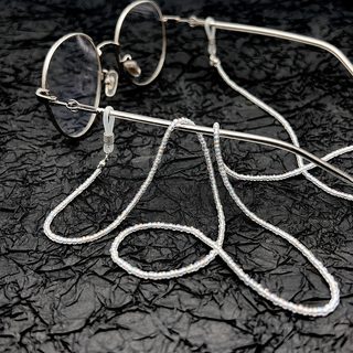 센센형 2mm 화이트 투색 컬러풀 비즈 안경 목걸이 체인 작은 비즈 선글라스 돋보기 체인