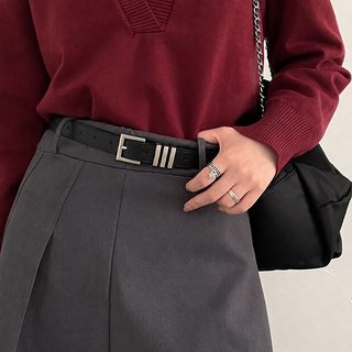 여성용 심플 인조가죽 청바지 벨트 허리띠 핀버클 캐주얼 패션 액세서리