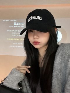 한국판 야구 모자 여자 캐주얼 알파벳 2023 대박 백합 여름 얼굴 작은 자수