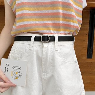 무공 합금 단추 작은 벨트 남녀 공용 젊은이 홍콩풍 백합 심플 장식 빈티지