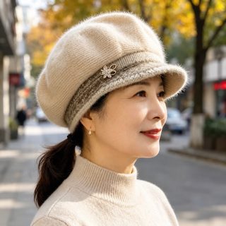 겨울 신상 엄마 모자 여자 중장년 모자 기모 털모자 노인 보온 두께 비니 공장