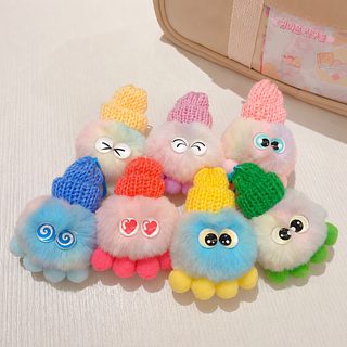 창의 환채 작은 문어 벨벳 열쇠고리 왕홍 귀여운 소녀 심서 가방 걸이 만화 인형 액세서리
