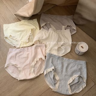 이게 복숭아 모양이에요. 신축성이 너무 좋아요. 심플한 순면 중허리가 편해요. 순면 가랑이 여자 삼각팬츠.