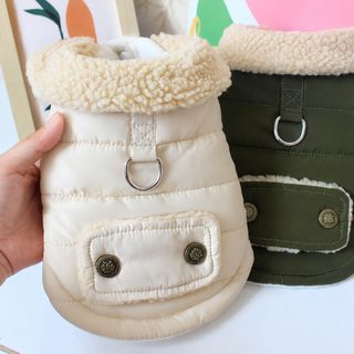 강아지 고양이 겨울 패딩 조끼 북유럽 털카라 면 조끼
