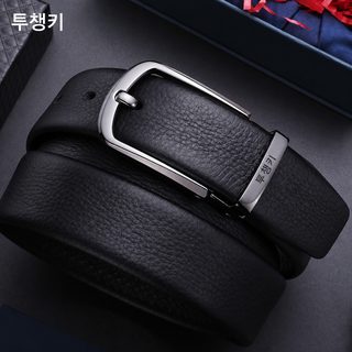 남성 천연가죽 핀버클 벨트 블랙 유광 정장 캐주얼 데일리 바지벨트