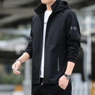 남성 봄가을 얇은 후드 집업 재킷 캐주얼 데일리 점퍼 빅사이즈 5XL