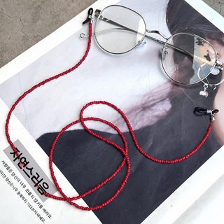 가을/겨울 다크 아이보리 진주 안경 목걸이 80CM 보람 안경고리 다크 브라운 안경고리