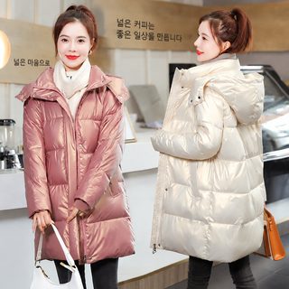 여성 겨울 후드 롱 패딩 방풍 보온 루즈핏 솜패딩