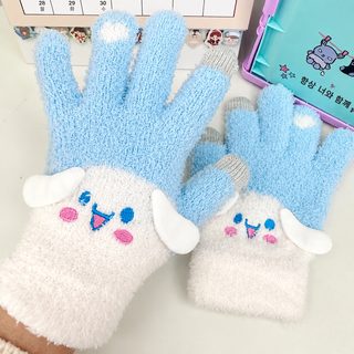 산리오 캐릭터 시나모롤 마이멜로디 쿠로미 겨울 터치스크린 기모 방풍 보