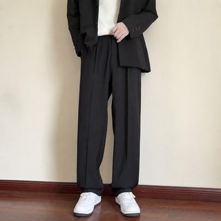 남성 슬랙스 봄가을 트렌디 스트레이트 와이드핏 드레이프 정장바지 캐주