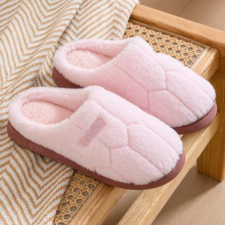 신형 심플한 면 슬리퍼 여자 가을 겨울 외장 면 슬리퍼 집 실내 보온 커플
