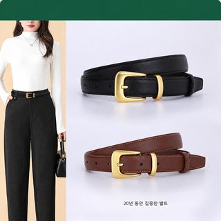가죽 벨트 여성용 한국판 패션 벨트 학생 청바지 장식 얇은 벨트 의상과 벨