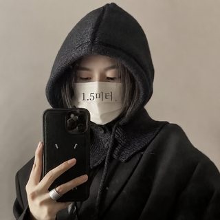 여성 겨울 니트 바라클라바 숄 후드 귀마개 넥워머 일체형 방한 모자