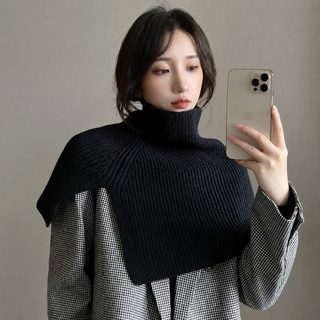 한국 고용모 백합 니트 숄 겨울 고급감 2024 신상 단색 패션 외장 숄