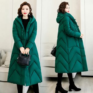 한국판 헐렁헐렁 캐주얼 솜저고리 롱 오버 페인트 솜옷 여성 복고 문예 패