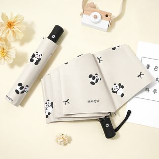 전자동 우산 소녀 INS 캠퍼스 심플한 휴대용 차양 캐릭터 퉁정 로고 선물 광고 우산 도매