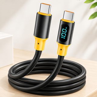 100W 고속충전 LED 실시간 전력표시 USB C타입 라이트닝 데이터 케이블 1.2m 2m