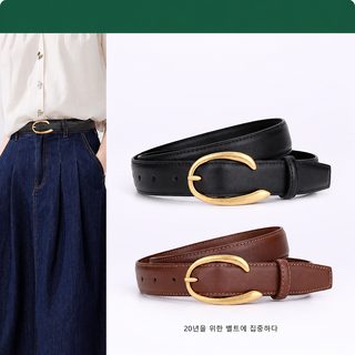 알파벳 C버클 여성 가죽 벨트 데님 팬츠용 패션 데일리 장식 벨트
