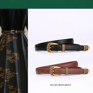 크로스보더 공급 헤드 복고 조각 패션 벨트 여성 바늘 단추 벨트 여성 백합