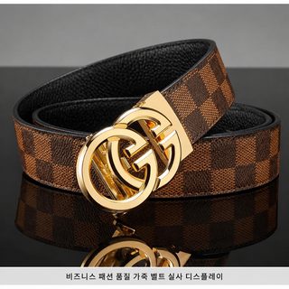 벨트 남성 벨트 비즈니스 캐주얼 버클 자동 단추 고급 남성 소가죽 질감 내