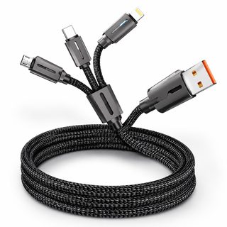100W 4in1 고속충전 케이블 1.2m 2m 라이트닝 타입C Micro USB 나일론 멀티 충전선